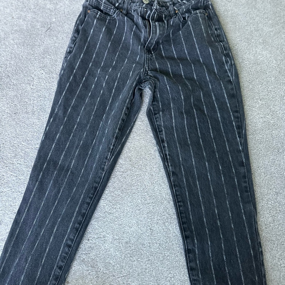 PacSun black jeans with white pinstripes